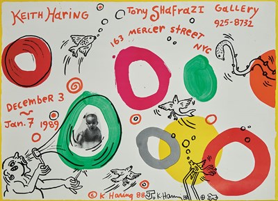 Lot 194 - Keith Haring SHAFRAZI GALLERY POSTER Color...