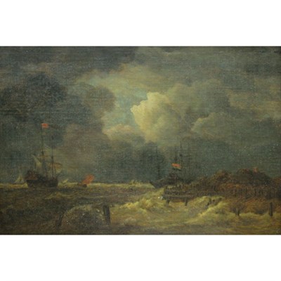 Lot 91 - After Jacob van Ruisdael Ships in a Storm off...