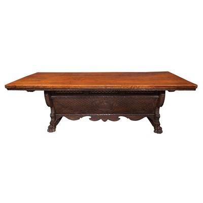 Lot 260 - Renaissance Style Walnut and Oak Library Table...