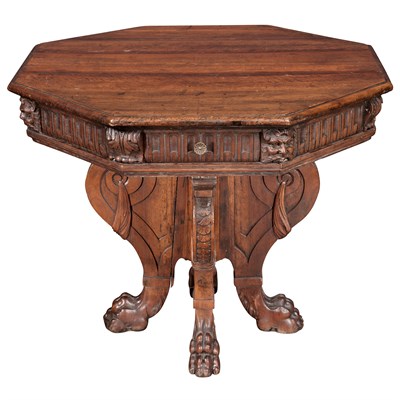 Lot 264 - Renaissance Style Walnut Center Table The...