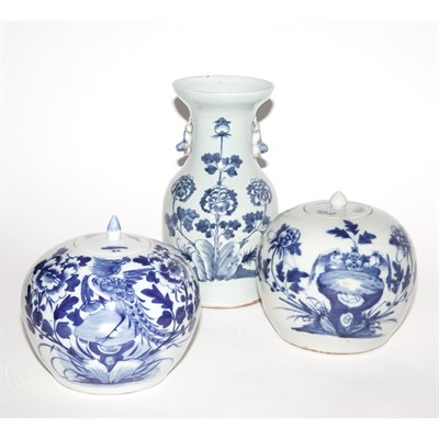 Lot 371 - Two Chinese Blue and White Glazed Porcelain...