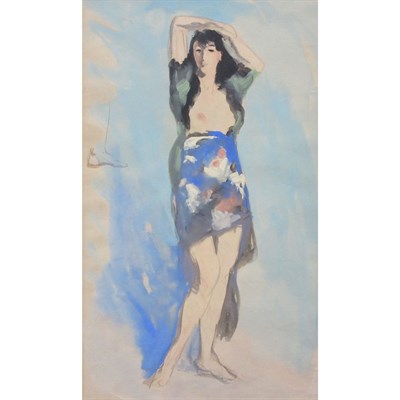 Lot 62 - Robert Henri American, 1865-1929 Semi-Nude in...