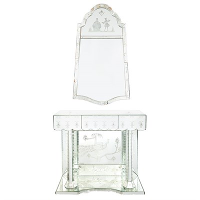 Lot 251 - Mid Century Mirrored Console; Together with a...