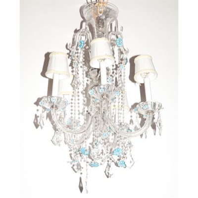 Lot 163 - French Style Colorless and Blue Glass...