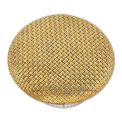 Lot 418 - Gold, Platinum and Diamond Compact, Van Cleef & Arpels