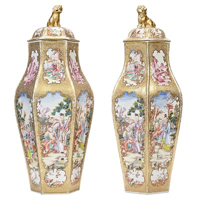 Lot 472 - Pair of Chinese Export Porcelain Vases 19th...