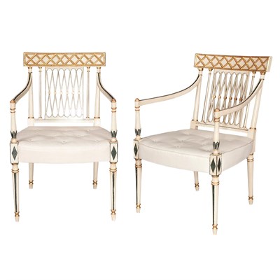 Lot 327 - Pair of George III Painted and Parcel Gilt...