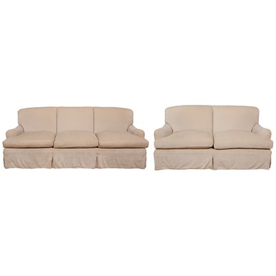 Lot 448 - Upholstered Three-Seat Sofa and a Two-Seat...
