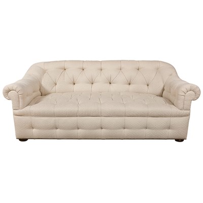 Lot 555 - Upholstered Chesterfield Sofa Of U-shaped form,...