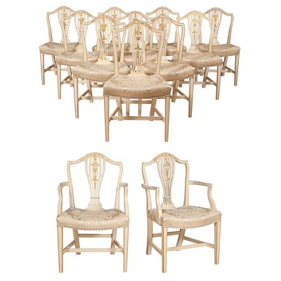 Lot 464 - Set of Twelve George III Style Painted and...