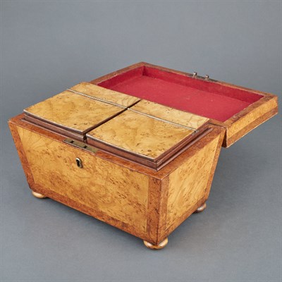 Lot 550 - Regency Burr-Elm Tea Caddy First quarter of...