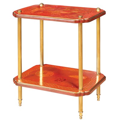 Lot 446 - Regency Style Red Japanned, Parcel Gilt and...