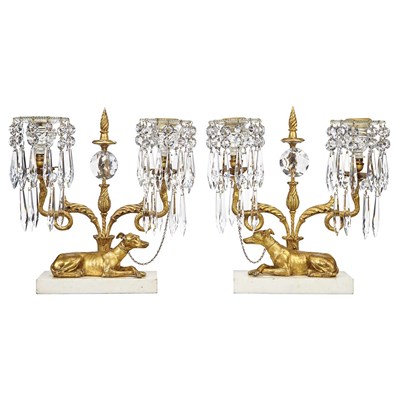 Lot 485 - Pair of George III Gilt-Bronze and Glass...