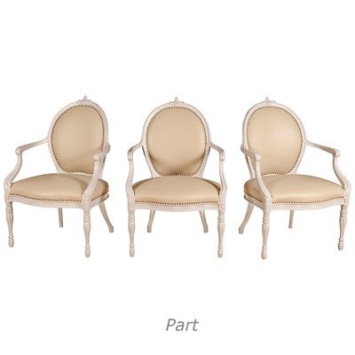 Lot 487 - Set of Six George III Style Painted Open...