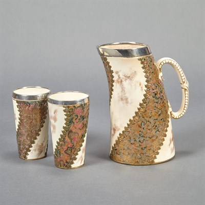 Lot 531 - English Creamware Pitcher and Two Silver...