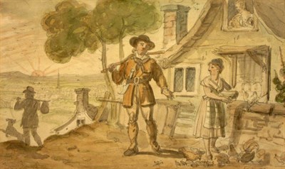 Lot 106 - Attributed to George Cruikshank Leaving for...
