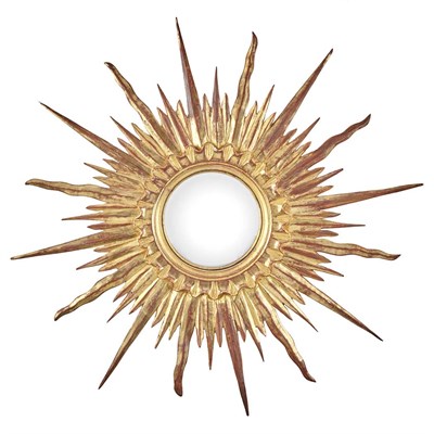Lot 520 - Giltwood Sunburst Mirror The circular convex...