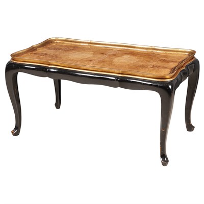 Lot 569 - Louis XV Style Black Painted, Parcel Gilt and...