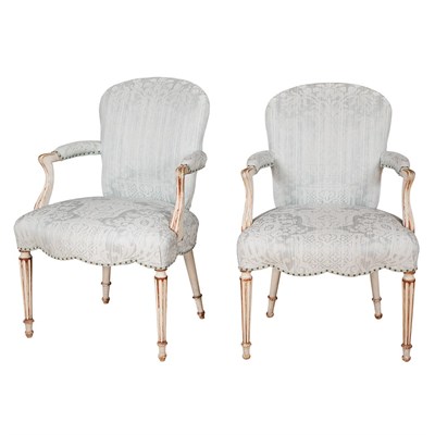 Lot 510 - Pair of George III Style Painted Open...