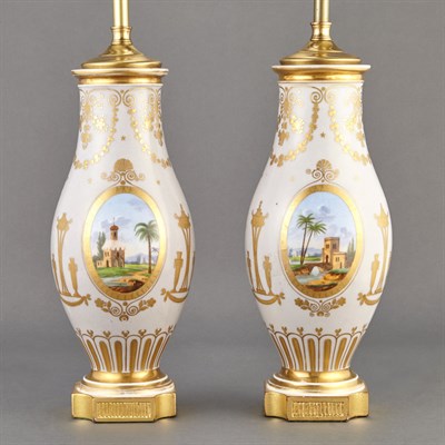 Lot 518 - Pair of Paris Porcelain Vases 19th Century...
