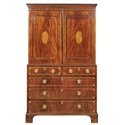 Lot 509 - George III Style Mahogany Clothes Press Late...