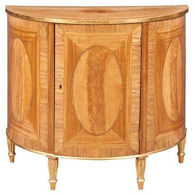 Lot 514 - George III Style Satinwood Commode Of D-form,...