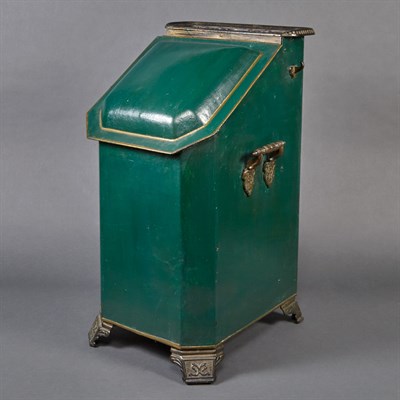 Lot 574 - American Painted and Brass Coal Bin Sidney...