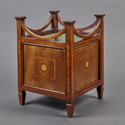 Lot 525 - Edwardian Mahogany Jardiniere Of square shape,...