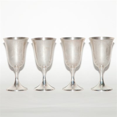Lot 450 - Set of Twelve American Sterling Silver Goblets...