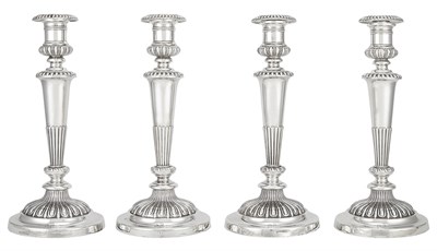 Lot 251 - Two Pairs of George III Sterling Silver...