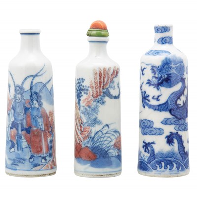 Lot 132 - Chinese Blue and White Glazed Porcelain Snuff...