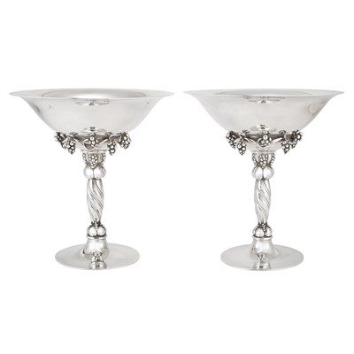 Lot 221 - Pair of Georg Jensen Sterling Silver Tazzas...