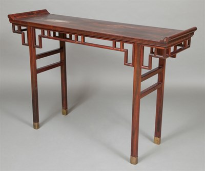 Lot 230 - Chinese Hongmu Table The rectangular top above...