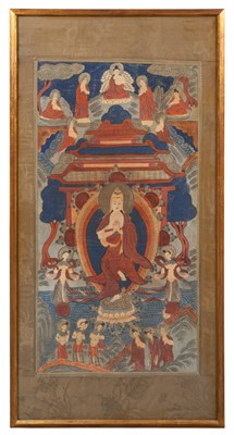 Lot 14 - Two Tibetan Thangkas Comprising one depicting...