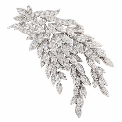 Lot 450 - Platinum, White Gold and Diamond Brooch