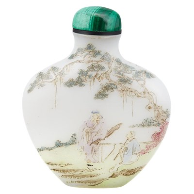 Lot 148 - Chinese Enameled White Glass Snuff Bottle 19th...