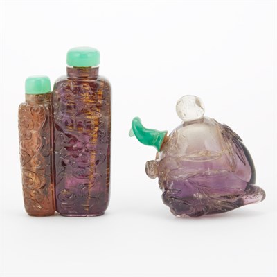 Lot 126 - Two Chinese Amethyst Snuff Bottles Qing...