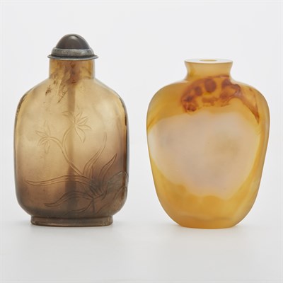 Lot 152 - Chinese Smokey Rock Crystal Snuff Bottle The...