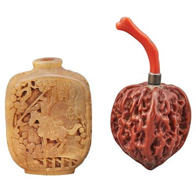 Lot 167 - Chinese Buffalo Horn Snuff Bottle Qing Dynasty...