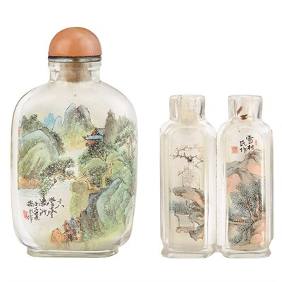 Lot 169 - Two Chinese Inside Painted Glass Snuff Bottles...
