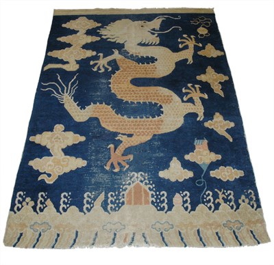 Lot 440 - Ningxsia Dragon Rug West China, circa 1875 A...