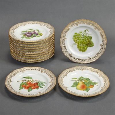 Lot 322 - Set of Thirteen Royal Copenhagen Flora Danica...