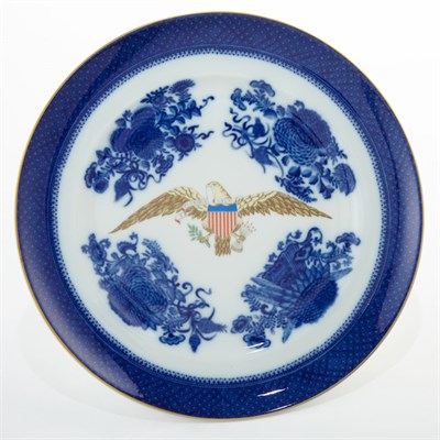 Lot 124 - Set of Six Mottahedeh Blue Fitzhugh Style...