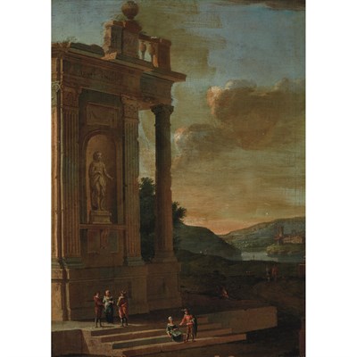 Lot 91 - Follower of Giovanni Paolo Panini Figures...