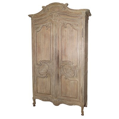 Lot 504 - Provincial Louis XV Gray Painted Armoire...