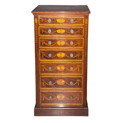 Lot 312 - Edwardian Satinwood Inlaid Mahogany Wellington...