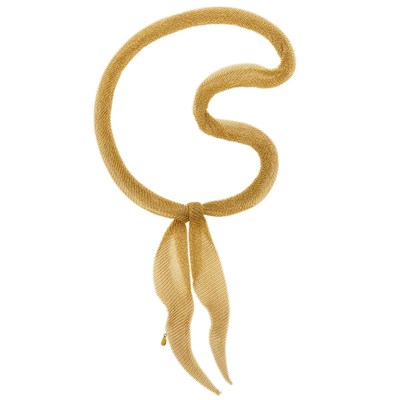 Lot 314 - Gold Mesh Scarf Necklace, Tiffany & Co., Elsa Peretti