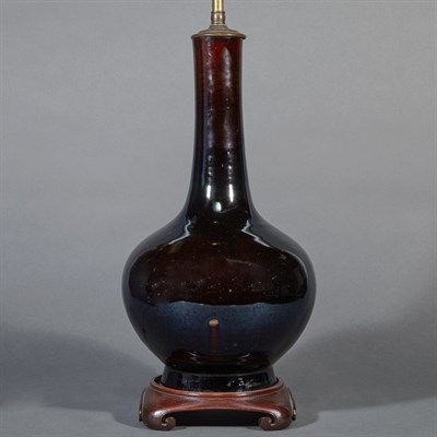 Lot 377 - Two Chinese Black Glazed Porcelain Vases 20th...