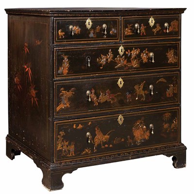 Lot 603 - George I Black Japanned and Parcel Gilt Chest...