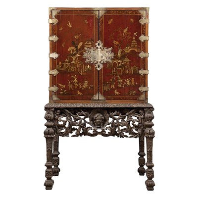 Lot 599 - William III Brass Mounted Red Japanned and...